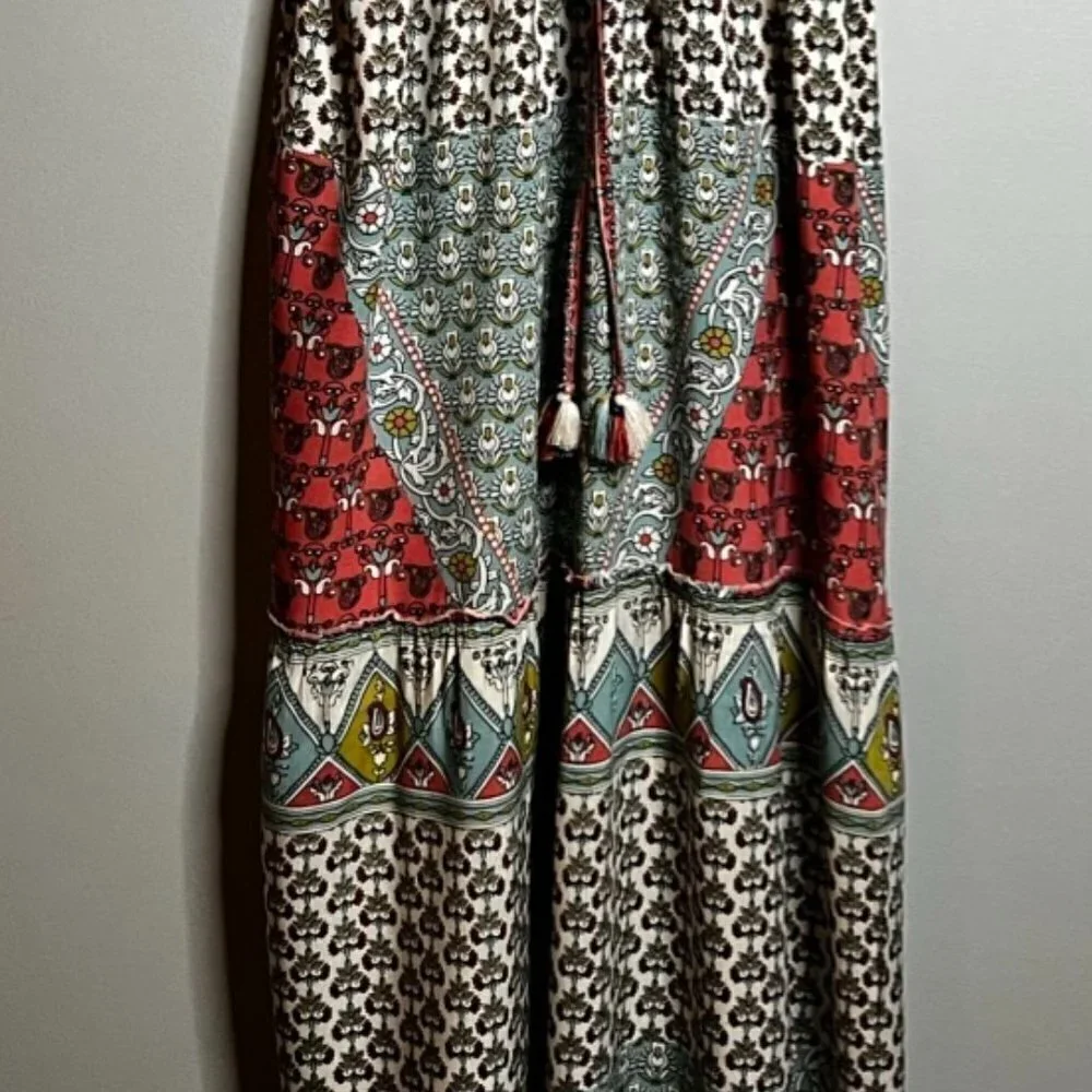 GWENDA PRINTED ADJUSTABLE TASSEL MAXI DRESS Size M - Picture 5 of 16